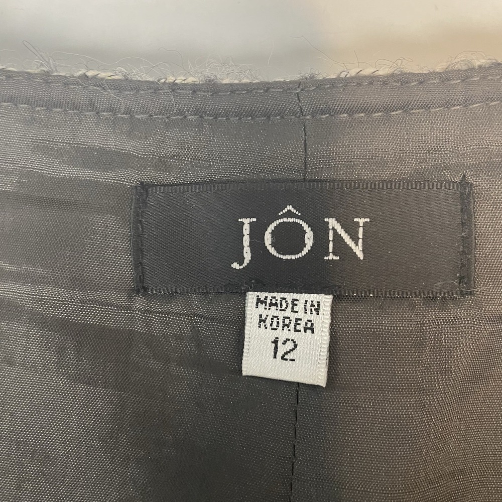 Vintage JON Suit Jack Skirt 12 Fringe Alpaca Mohair Old Money Classic Elegant - Picture 12 of 15